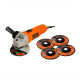 Meuleuse d'angle 115mm 750w kg115 a5 qs black & decker 5 disques