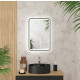 Miroir salle de bain avec éclairage LED et contour noir 40x60cm - GO BLACK LED Aurlane - MIR055