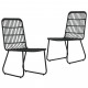 Chaises de jardin 2 pcs résine tressée - Couleur au choix Noir