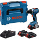 Perceuses-visseuses sans-fil à percussion - GSR 18V-65 - BOSCH - avec 3 batteries ProCORE18V 4.0Ah - chargeur - L-Boxx - 06019N3208