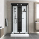 Cabine de douche rectangle 115x90x218 cm - fonction hammam, jets hydromassants, led et bluetooth