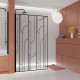 Paroi de douche à l'italienne 120x195cm sérigraphie art déco arrondie - noir mat - gatsby Aurlane - FAC1010