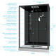 Cabine de douche hydromassante 140x85x218 cm - porte coulissante - fonds & profilés noir mat 
