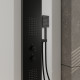 Colonne de douche effet pluie - 140x20cm - acier inoxydable brossé noir mat Aurlane - COL071 