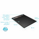 Receveur noir effet granite en résine epoxy 90x120x3 cm + grille linéaire chrome Aurlane - PACR265 