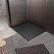 Receveur noir effet granite en résine epoxy 90x120x3 cm + grille linéaire noire Aurlane - PACR266