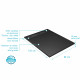Receveur noir effet granite en résine epoxy 90x120x3 cm + grille linéaire gun metal Aurlane - PACR268 