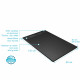 Receveur noir effet granite en résine epoxy 80x140x3 cm + grille linéaire gun metal Aurlane - PACR273 