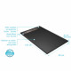 Receveur noir effet granite en résine epoxy 90x140x3 cm + grille linéaire chrome Aurlane - PACR275 
