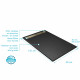Receveur noir effet granite en résine epoxy 90x140x3 cm + grille linéaire or brossé Aurlane - PACR279 