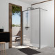 Paroi de douche 120x200 cm - cadre et bras en aluminium finition gun metal - verre trempé 6 mm Aurlane - FAC985