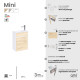 Meuble lave mains mini 40x50x22 cm - gris et blanc Aurlane - LAV1006 