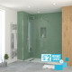 Lot de 2 parois de douche 120x195 cm en verre trempé 5 mm - profilés et bras chromés Aurlane - PACF466