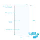 Lot de 2 parois de douche 120x195 cm en verre trempé 5 mm - profilés et bras chromés Aurlane - PACF466 