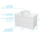 Meuble de salle de bains leon 80cm blanc neige - 2 tiroirs en mdf ondulés - vasque ronde ø36cm Aurlane - PACM723 