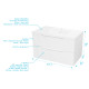 Meuble de salle de bains leon 80cm blanc neige - 2 tiroirs en mdf ondulés - vasque à encastrer Aurlane - PACM729 