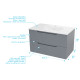 Meuble de salle de bains leon 80cm gris souris - 2 tiroirs en mdf ondulés - vasque à encastrer Aurlane - PACM733 