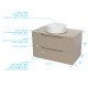Meuble de salle de bains leon 80cm marron glace - 2 tiroirs en mdf ondulés - vasque ronde ø36cm Aurlane - PACM725 