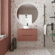 Meuble de salle de bains leon 80cm terracotta - 2 tiroirs en mdf ondulés - vasque ronde ø36cm Aurlane - PACM724