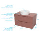 Meuble de salle de bains leon 80cm terracotta - 2 tiroirs en mdf ondulés - vasque ronde ø36cm Aurlane - PACM724 