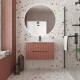 Meuble de Salle de Bains LEON 80cm Terracotta – 2 Tiroirs en MDF Ondulés – Vasque à encastrer Aurlane - PACM730
