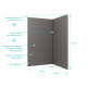Pack 2 panneaux muraux en aluminium gris 120x210 cm + profilés finition et angle noir Aurlane - PACP306 