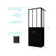 Paroi de douche fixe avec volet pivotant 80+40 x 200 cm - finition noir mat et verre trempé Aurlane - PACF484 