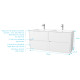 Pack meuble salle de bains 120 cm laque blanc, 4 tiroirs avec vasque céramique - xenos 