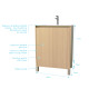 Pack meuble salle de bains 60 cm chêne clair, 2 portes avec vasque céramique - xenos Aurlane - PACM682 