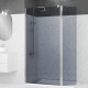 Pack paroi de douche et volet pivotant 100+40x200cm - verre fumé bleu nuit + barre fixation chrome Aurlane - PACF458