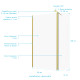Pack paroi de douche et volet pivotant 100+40x200 cm - profilé + barre de fixation or doré brossé Aurlane - PACF461 