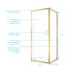 Pack porte de douche pivotante 80x200cm et retour 80cm - profilés or doré brossé - verre 6mm 