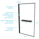 Pare baignoire rabattable 80x140 cm en verre trempé - porte-serviette et etagère noir mat Aurlane - FAC1013 