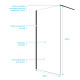 Paroi de douche 100x200cm en verre trempé transparent 8mm anticalcaire - profilé noir mat - lina Aurlane - FAC1031 