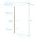 Paroi de douche 120x195 cm en verre trempé 5 mm - finition or brossé - gold elementary Aurlane - FAC1008 