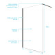 Paroi de douche 120x200cm en verre trempé transparent 8mm anticalcaire - profilé noir mat - lina Aurlane - FAC1032 