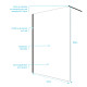 Paroi de douche 140x200cm en verre trempé transparent 8mm anticalcaire - profilé noir mat - lina Aurlane - FAC1033 