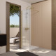 Paroi de Douche 60x195 cm en verre trempé 5 mm - Finition Or Brossé - GOLD ELEMENTARY Aurlane - FAC1003