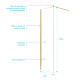 Paroi de Douche 60x195 cm en verre trempé 5 mm - Finition Or Brossé - GOLD ELEMENTARY Aurlane - FAC1003 