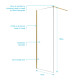 Paroi de douche 70x195 cm en verre trempé 5 mm - finition or brossé - gold elementary Aurlane - FAC1004 