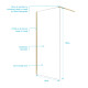 Paroi de douche 90x195 cm en verre trempé 5 mm - finition or brossé - gold elementary Aurlane - FAC1006 