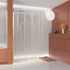 Paroi de douche à l'italienne 140x195cm sérigraphie art déco arrondie - or brossé - gatsby Aurlane - FAC1018