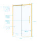 Porte de douche coulissante type industriel 120x200 cm - finition or doré brossé - verre trempé 6 mm Aurlane - FAC979 
