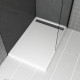 Receveur en acrylique blanc 80x120x4 cm + grilles linéaires chrome et gun metal - whiteness ii Aurlane - PACR180