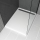 Receveur en acrylique blanc 90x120x4 cm + grilles linéaires chrome et gun metal - whiteness ii Aurlane - PACR181