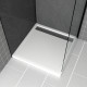 Receveur en acrylique blanc 80x80x4 cm + grilles linéaires chrome et gun metal - whiteness ii Aurlane - PACR177