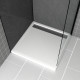 Receveur en acrylique blanc 90x90x4 cm + grilles linéaires chrome et gun metal - whiteness ii Aurlane - PACR178