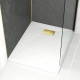 Pack receveur blanc effet pierre 80x100 cm et grille décor perforée or doré brossé - rock 2 Aurlane - PACR205