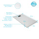 Pack receveur blanc effet pierre 80x120 cm et grille décor perforée noire mate Aurlane - PACR237 
