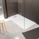 Pack receveur blanc effet pierre 80x140 cm et grille décor perforée en inox - rock 2 Aurlane - PACR232